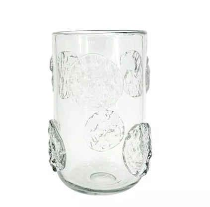 Vaso Decorativo Vidro Transparente C Detalhe em Murano