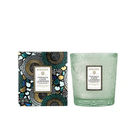 Vela Copo Vidro Clássico 60H French Cade Lavender