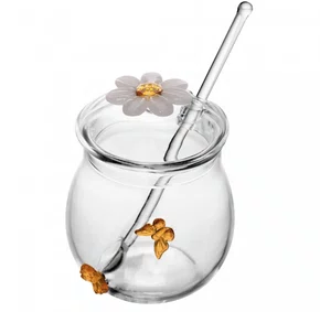 Açucareiro com Colher Sun Garden 270ml Vidro Borossilicato - Wolff