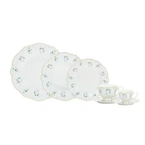 Ap de Jantar Royal Romantic New Bone China Filado Dourado 42Pçs