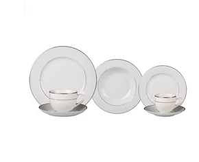 Aparelho de Jantar Majesty Silver Em Porcelana 42Pçs