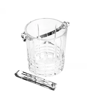 Balde Vidro para Gelo com Alça e Pegador Grego 15x13x14cm - Wolff