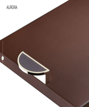 Bandeja Aurora 38X68X4,5Cm C/Tampo Caramelo e Alça Dourada