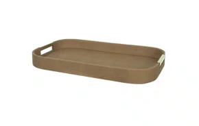 Bandeja Bege/Dourado 5X50X30cm