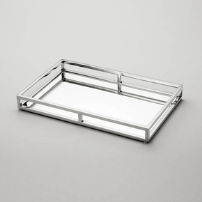 Bandeja Metal com Base Espelhada 41cm