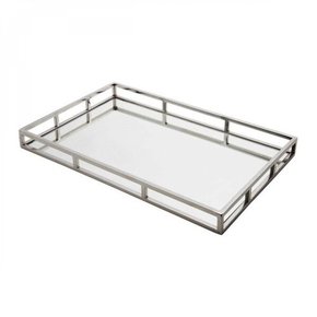 Bandeja Metal com Base Espelhada 56cm
