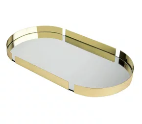 Bandeja Oval Pequena Dourada