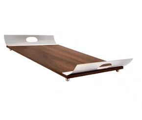 Bandeja Prata C/Alça Curva Shefield