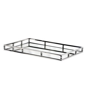 Bandeja Retangular Inox Espelho Bola 56cm
