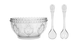 Baroque & Rock Saladeira C/Talheres Transp.