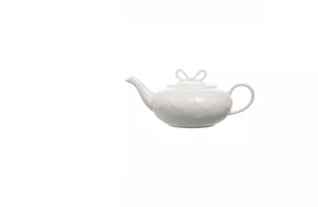 Bule de Chá Lacet em New Bone China Branco
