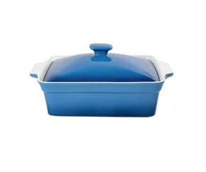 Caçarola Retangular Cerâmica Azul Degrade