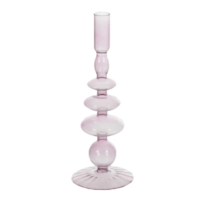 Castiçal Decorativo Vidro Roxo 26,5Cm