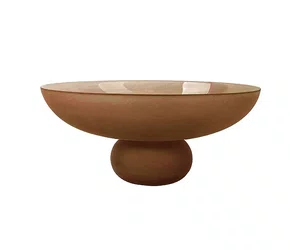 Centro De Mesa De Vidro Âmbar Fosco