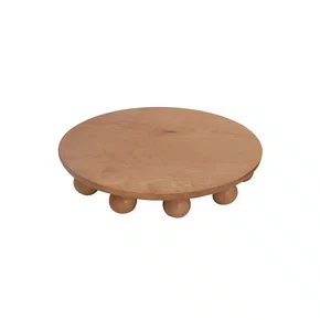 Centro de Mesa Decorativo C/ Base Esferas em Madeira Natural