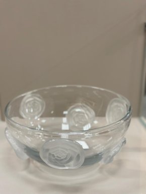 Centro de Mesa em Vidro Incolor C/Detalhes Fosco