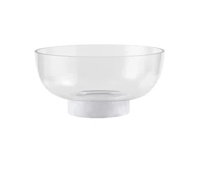 Centro de Mesa Transparente com Base em Mármore