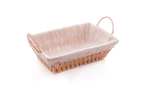 Cesta C/Alça Retangular C/Forro em Tecido 29x19x12cm