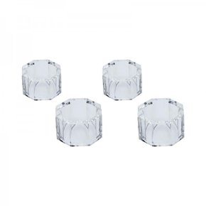 Conjunto de 4 Anéis em Cristal para Guardanapos