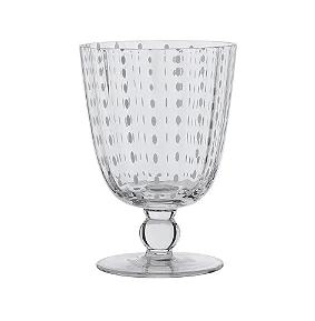 Jg. de 6 Taças Transp. C/Pontos Brancos