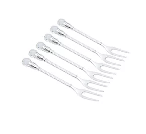 Conjunto 6 Garfos para Petisco de Zamac Niquelado Crystal 11cm Wolff