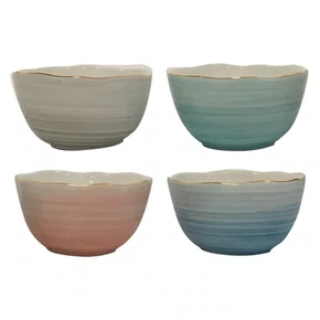 Conjunto de 4 Bowls Contemporâneo Cerâmica