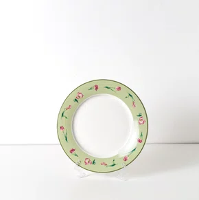 Conjunto de Pratos de Sobremesa em Porcelana Linha Tulipas 6 peças