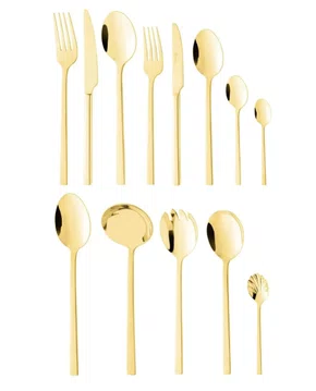 Faqueiro 101 Peças de Aço Inox com Caixa Litografada Firenze Dourado - Wolff