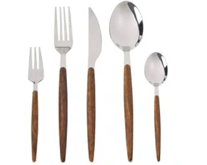 Faqueiro 30 Peças em Inox Wooden Kenya