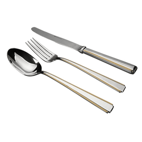 Faqueiro Clássico Moderno 101Pçs C/ Friso Ouro