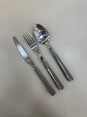 Faqueiro de Inox C/ Cabo Cinza 24Pçs