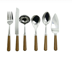 Faqueiro de Servir Inox Cor Natural 6Pçs