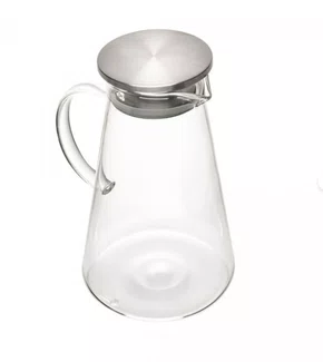 Jarra de Vidro Borossilicato C/Tampa de Metal 2L