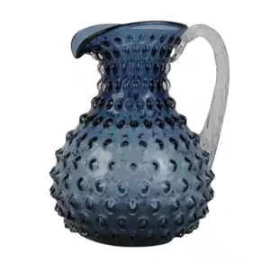 Jarra Dec. em Vidro Azul e Detalhe Relevo 1700ML