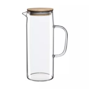 Jarra Doppio de Vidro com Tampa de Bambu 1,2L