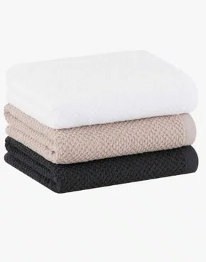 Jg 3 Pçs Quadriculado Branca/Bege/Chumbo