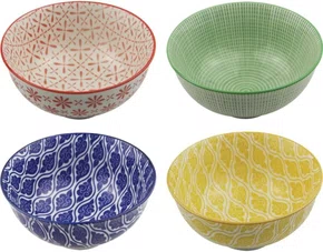 Jg 4 Bowls de Porcelana Decorativo Colorido
