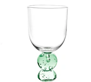 Jg de 6 Copos em Vidro C/Base Esperas Verde 500ML