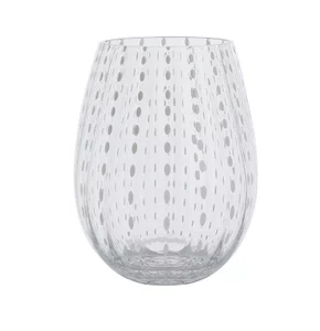 Jg de 6 Copos Vidro Transparente C/detalhe branco