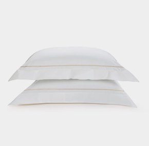 Jogo 2 Fronhas Cammillo Branco/ Natural Trussardi