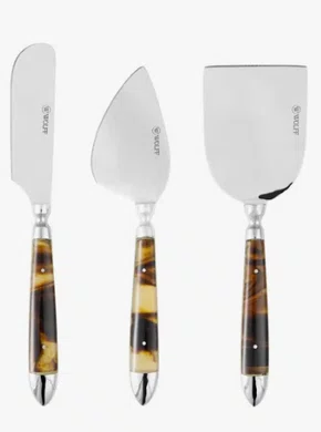 Jogo 3 Peças Aço Inox P/Queijo C/Cabo de Resina