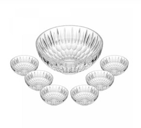 Jogo 7 Peças P/Sobremesa de Vidro Raios