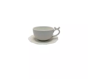 Jogo 8 Peças P/Café Lacet em New Bone China 110ml Branco