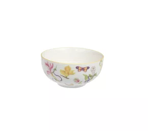 Jogo de 4 Bowls em Porcelana Flowers Branca