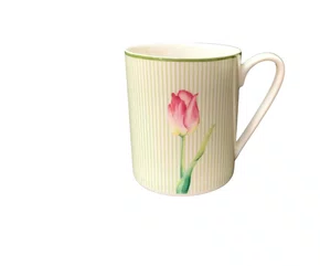 Jogo de 6 Canecas em Porcelana Tulipas