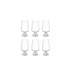 Jogo de 6 Copos em Vidro C/Base Diamantada Transparente 290ML