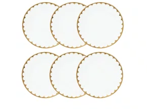 Jogo de 6 Pratos Rasos de Porcelana Egg 27cm