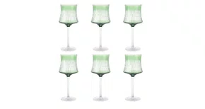 Jogo de 6 Taças de Vidro Verde 500ml