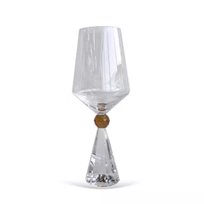 Jogo de 6 Taças Diamond Base Cristal Detalhe Âmbar 595ML