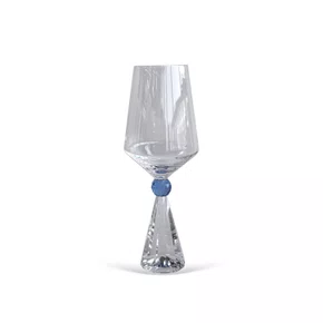 Jogo de 6 Taças Diamond Base Cristal Detalhe Azul 595ML